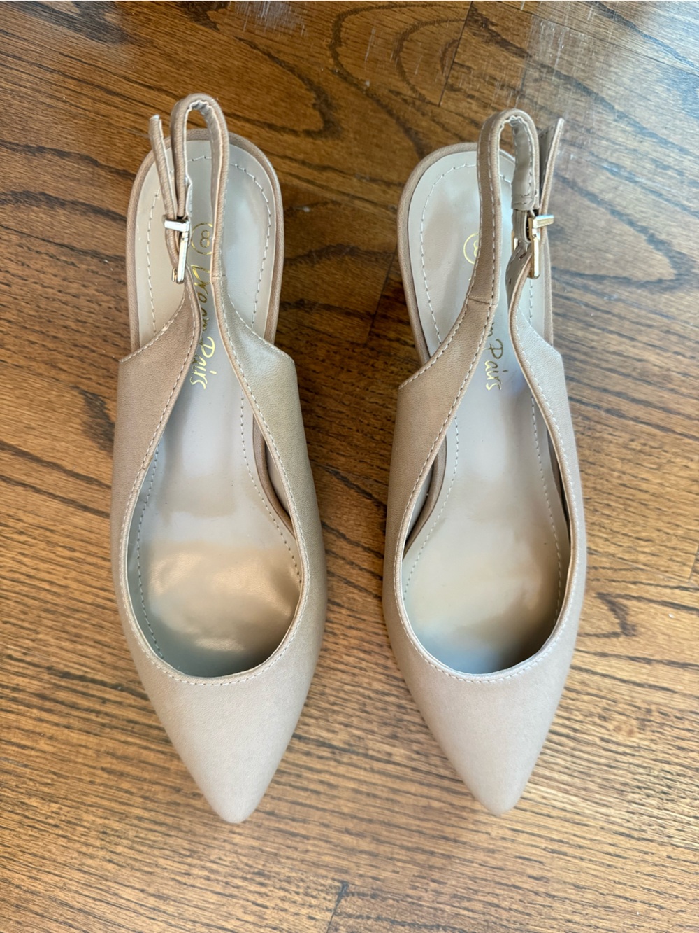Dream Pairs Nude Pointed Toe Slingback Heels Size 8
